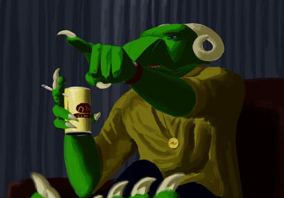 the "leo point" meme but it's the glassesserpent